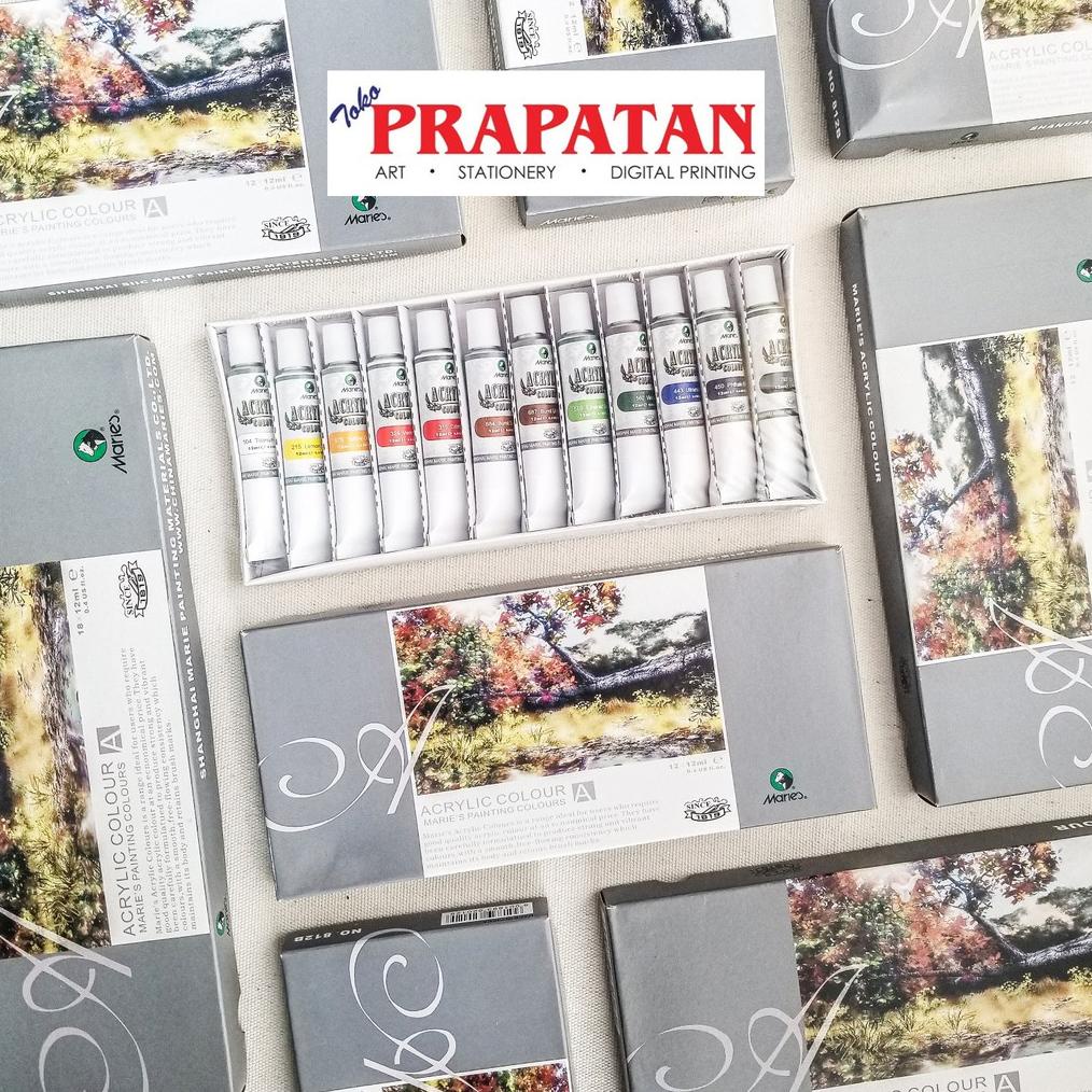 

MARIES ACRYLIC COLOR SET / CAT AKRILIK MARIES SET (12/18X12ML) TERLARISS...,,,,,