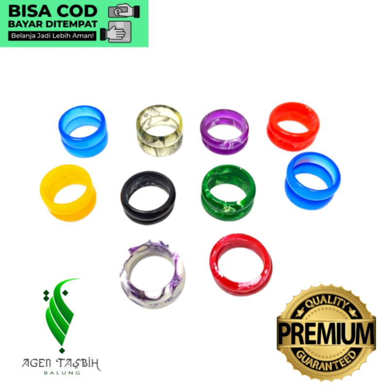 Cincin Akrilik Resin Handmade Cantik, Size 17mm-20mm