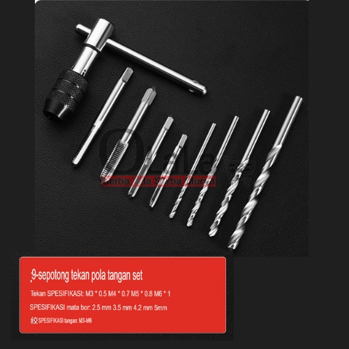 TOOLBOX ALAT SNAI DAN TAP ULIR BAUT SENAI DIE SENEI KUALITAS HAND TAP DAN DIES SET 12 PCS JS-10512