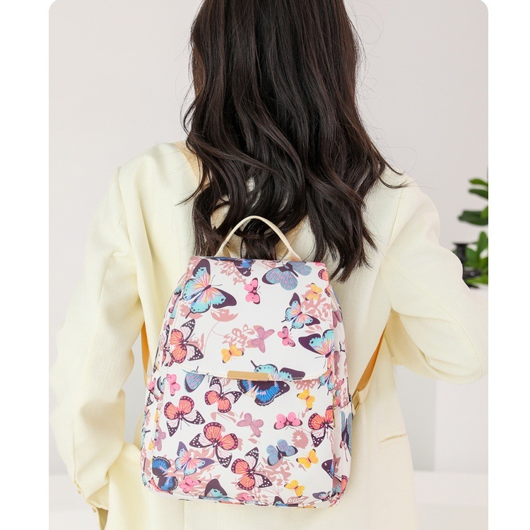 TAS RANSEL WANITA BACKPACK NILON MOTIF KUPU-KUPU CALENIA  IMPORT  BRANDED BATAM TA721M4 GENDONG PUNGGUNG SEKOLAH KOREA LUCU  KERJA KULIAH BESAR REMAJA CEWEK MURAH PREMIUM BATAM KEKINIAN