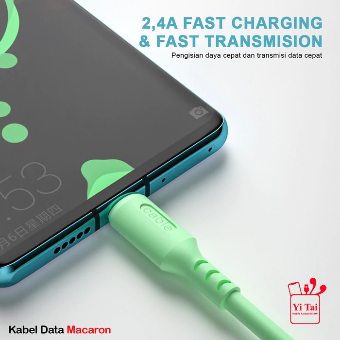 KABEL DATA YITAI MACARON LIGHTNING FASR CHARGING - BD