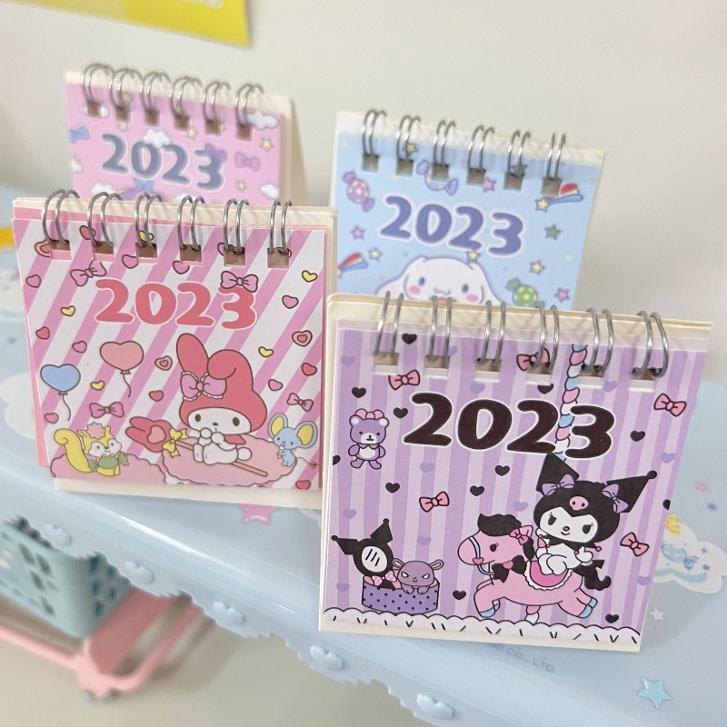 2023kalender Meja Kartun Lipat Mini Standing Notebook Kreatif Siswa Tabletop Ornamen Rencana Lucu Tulisan Kertas Kalender Untuk Kantor Sekolah Keluarga