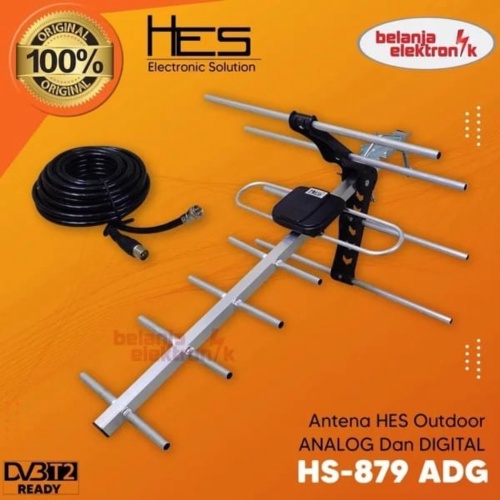Dijual ANTENA TV DIGITAL OUTDOOR HES HS-879  KABEL 10 METER ANTENA TV LUAR Diskon
