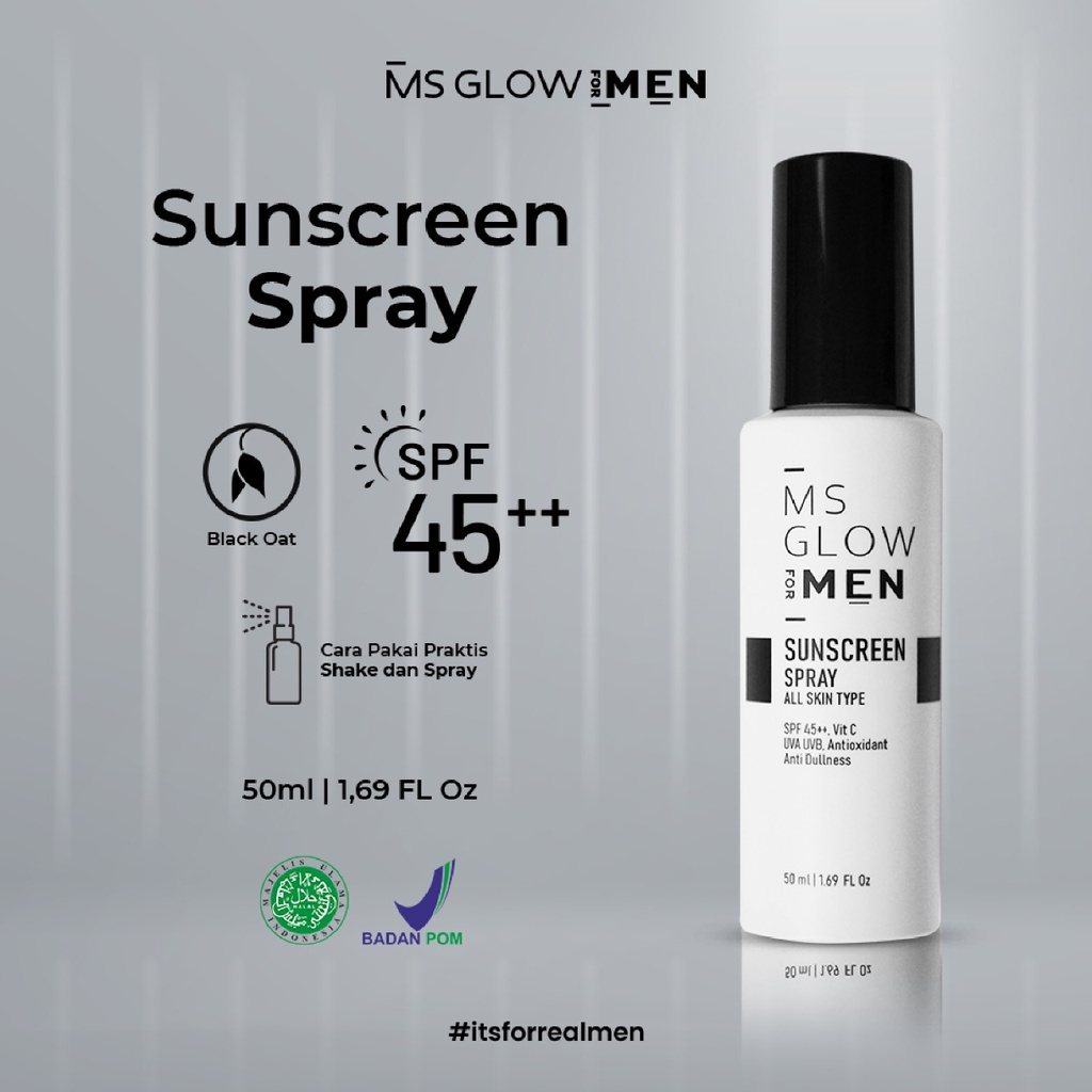 MS GLOW FOR MEN Sunscreen Spray + Maskulin