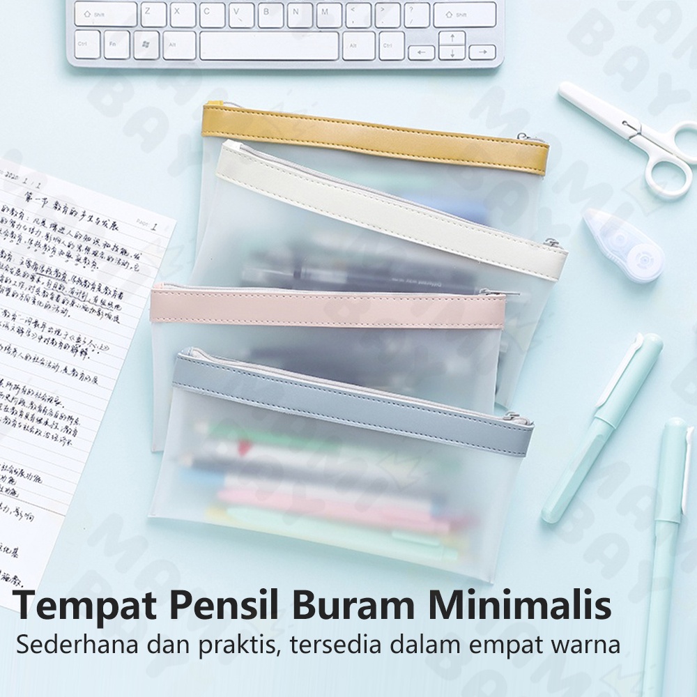 Mamibayi Tempat Kotak Pensil Edge Color Transparan Anak