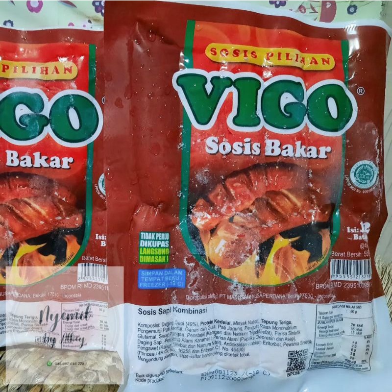 

Vigo Sosis Bakar Isi 12pcs /Sosis Jumbo