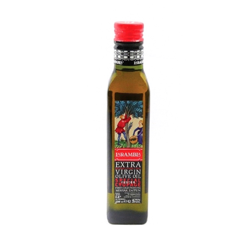 

LA RAMBLA Extra Virgin Olive Oil Minyak Zaitun 250 ml / LA RAMBLA / Extra / Virgin / Olive / Oil / Special / Coupage / Minyak / Zaitun / Halal / EVOO / Import / Spanyol