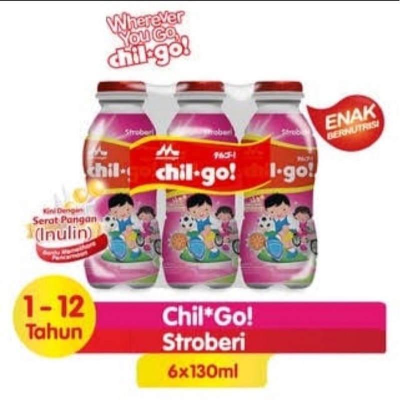 

MORINAGA CHIL-GO Stoberi Botol 130ml (1Pack isi 6pcs)