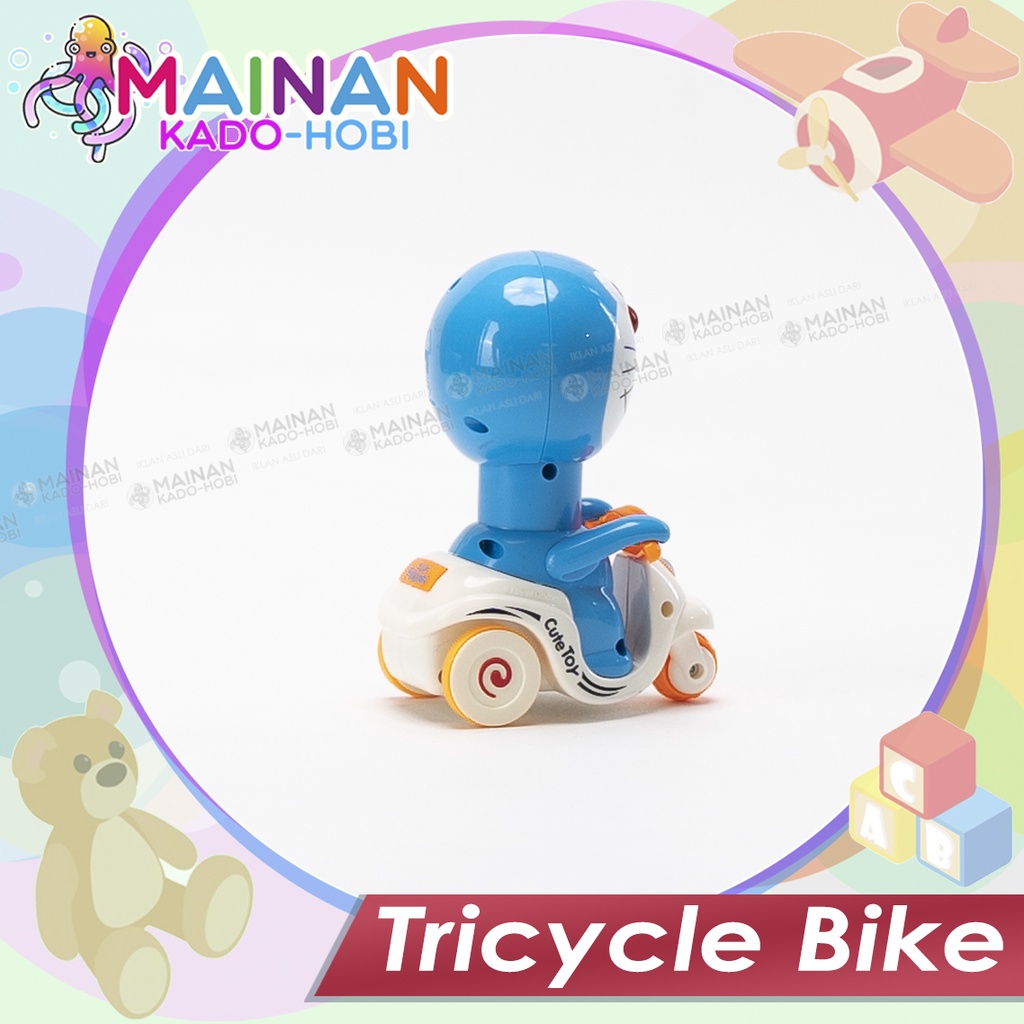 HADIAH KADO MAINAN ANAK EDUKASI PRESS CAR TRYCYCLE BIKE MOTORCYCLE VESPA 3 RODA DORAEMON