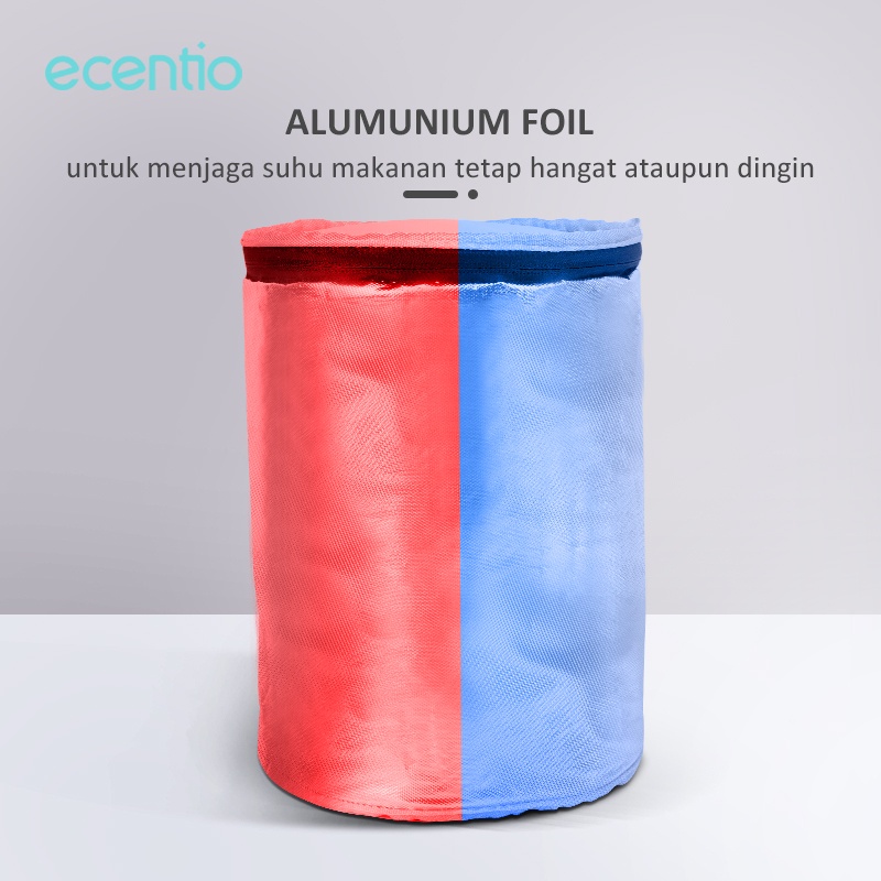 ecentio rantang tas bekal alumunium foil lunch bag besar tas tempat makanan tas tahan panas waterproof kotak makan totebag tas tote round