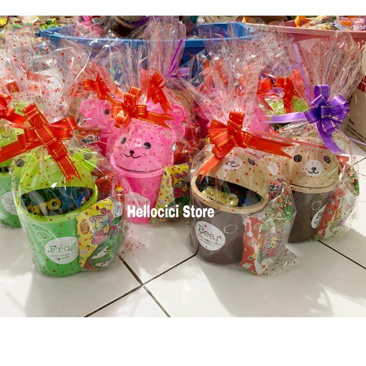 

9.9 STOK READY PARCEL KOTAK SAMPAH BINGKISAN SNACK + KEMASAN ULANG TAHUN
