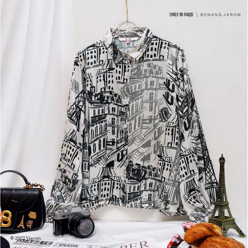 Emily Crop Satin Shirt - Benang Jarum