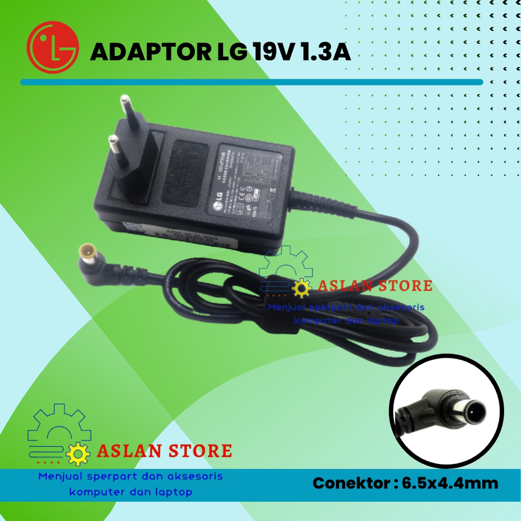 Charger TV / Adaptor Monitor TV LG LCD LED 19V-1.3A Original Colokan jarum