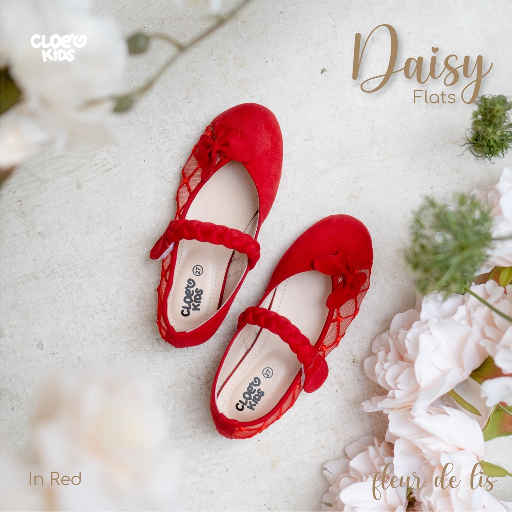 CLOEVKIDS - Daisy Size 22-35 Flatshoes Sepatu Pesta Ballet Anak Perempuan - Fleur De Lis