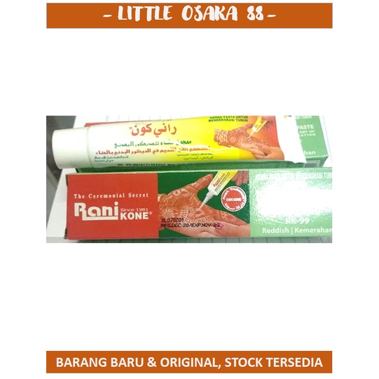 Henna Rani Kone Palm Decoration Paste Merah Besar 30 Gram