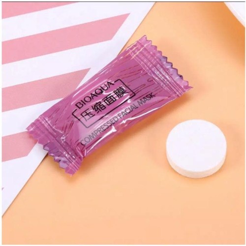 (Eceran) Masker Wajah Bioaqua Candy Permen Tablet DIY Kompres Compresed Facial Sheet Mask