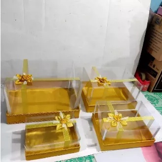 

SOUVENIR/ parcel/ BOX HANTARAN PERNIKAHAN KOTAK SESERAH MIKA 1 SETT ISI 4 BOX FULL HIASAN PITA ATAU TILE