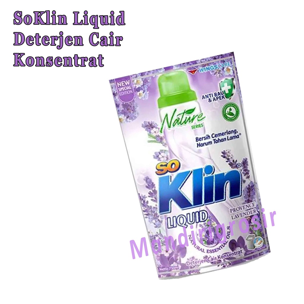 Deterjen Cair Konsentrat * SoKlin Liquid * Provence Lavender * 750ml