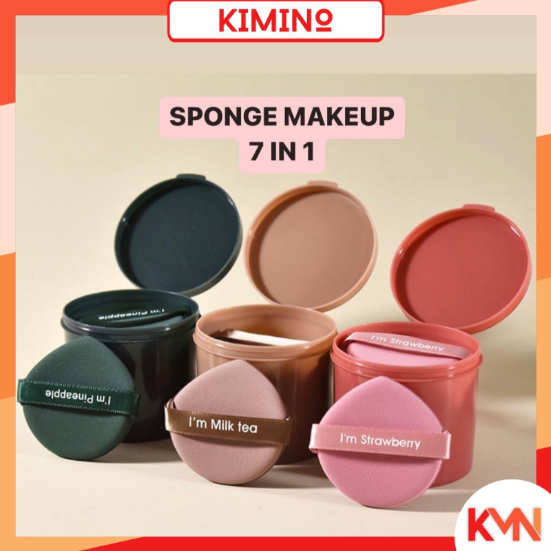 KMN Sponge Makeup 7 in 1 Sponge Bedak Make Up Beauty Blender Sponge Bedak Spons Make Up Set Powder Puff Foundation