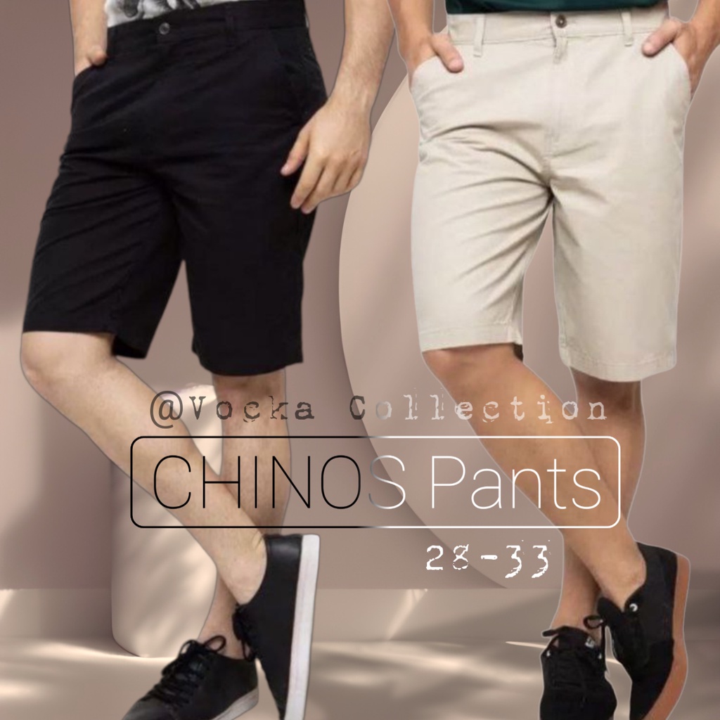 Celana Pendek Chino Pria Catton Stretch Slim Fit Premium Vocka