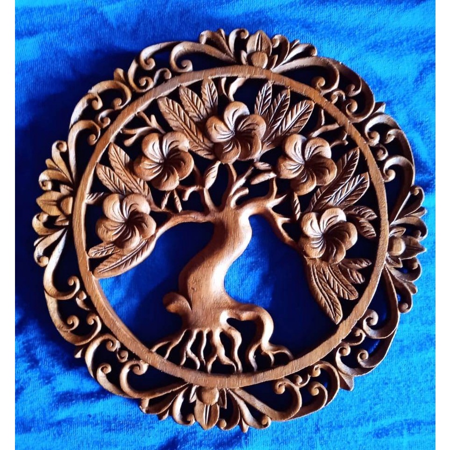 Kerajinan Ukiran kayu panil Bali 20cm 25cm Hiasan dekorasi dinding bali handmade