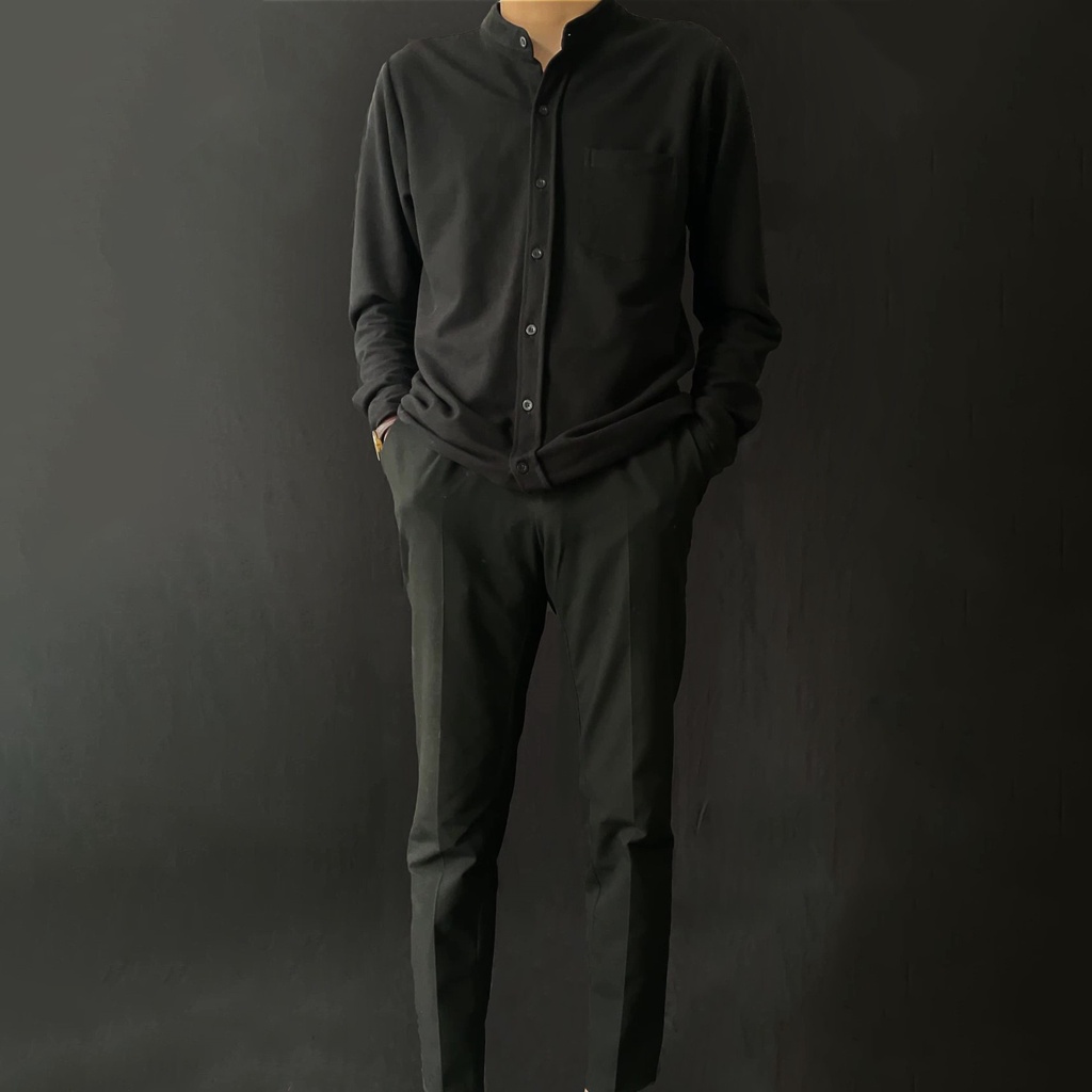 Wilmerstudios Kemeja Pique Shanghai Pria Lengan Panjang All Variant