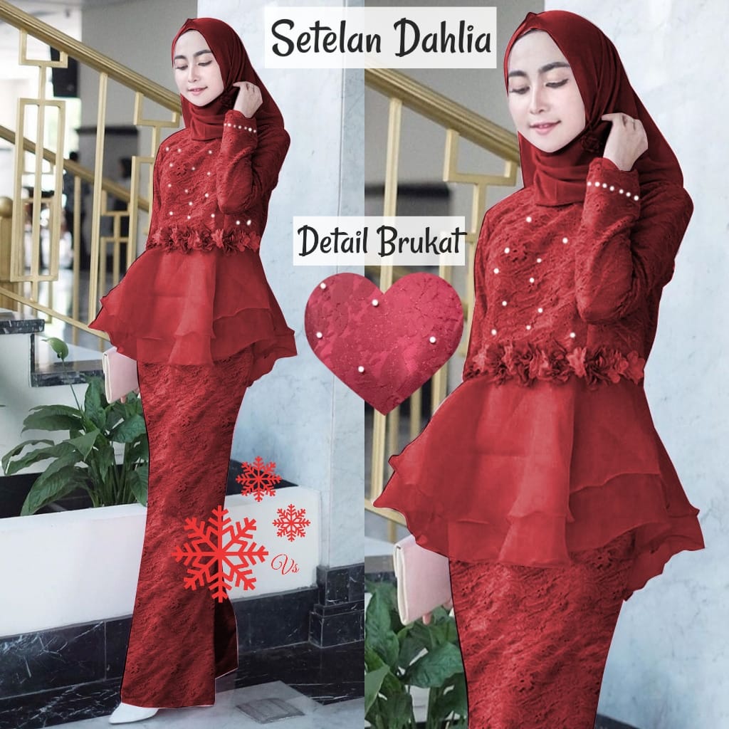 XC - SET DAHLIA / SETELAN DRESS BRUKAT / SETELAN WANITA TERBARU