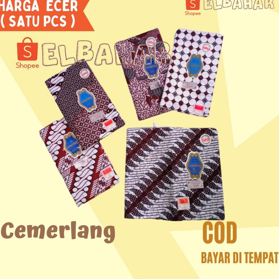 Terbaik Kain Batik CEMERLANG Putih Jogja Samping Kain Panjang Kebat Tapih Jarit Jarik Katun