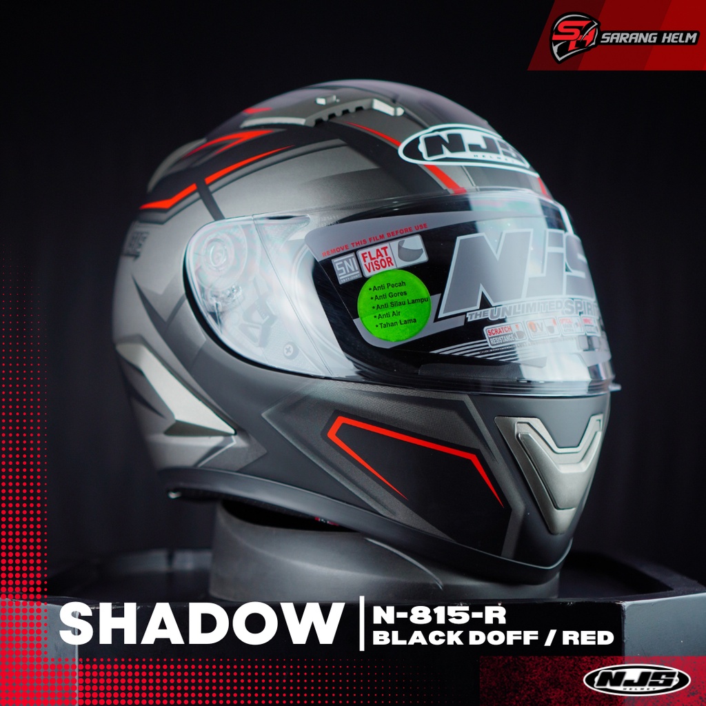 NJS Shadow N-815R - Free flat visor