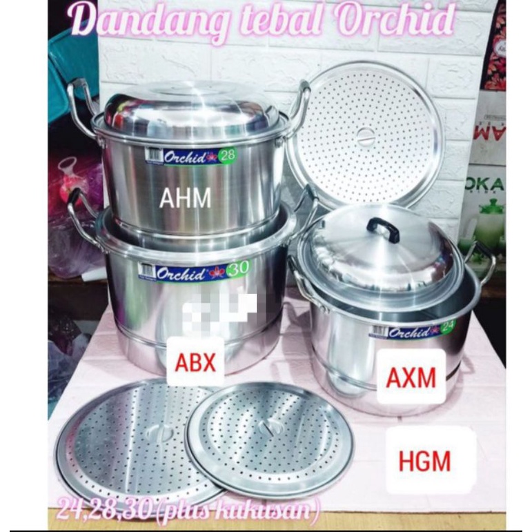 dandang Orchid set panci kukus isi 3pcs uk 24 28 dan 30