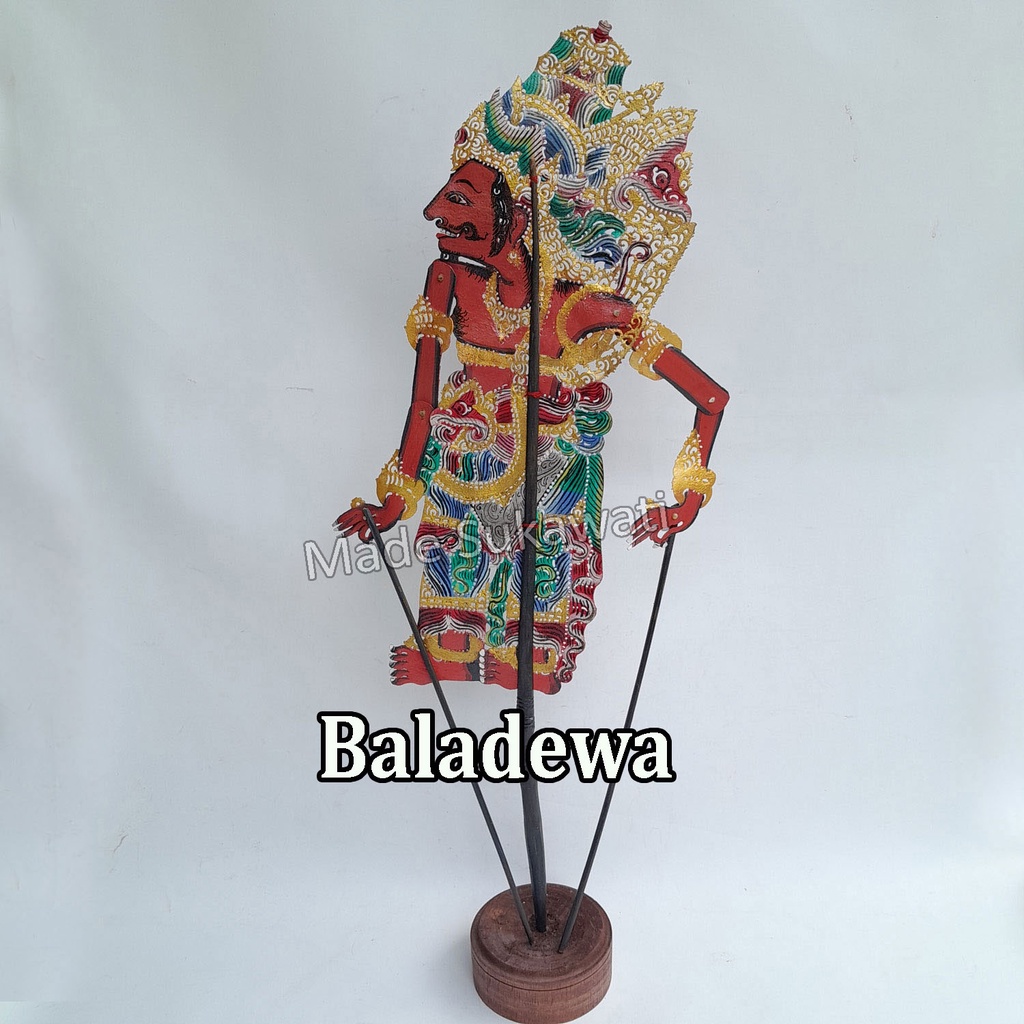 Kerajinan Wayang Bali bahan kulit sapi tangkai Kayu ukiran tangan handmade