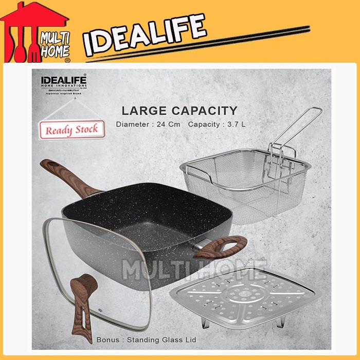 Idealife Multi Function Pan IL-24MP Cookware - Panci Serbaguna 24cm