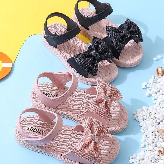 GROSIRTAS LV0203 Sandal Selop Anak Perempuan Import Motif Pita Bertali