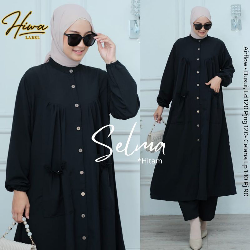 SELMA SET BY HIWA SETELAN WANITA LONG TUNIK + CELANA PANJANG