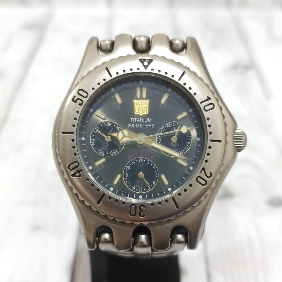 Jam Tangan Pria Branded Original Keren Elgin USA Most Valuable Player Titanium Quartz