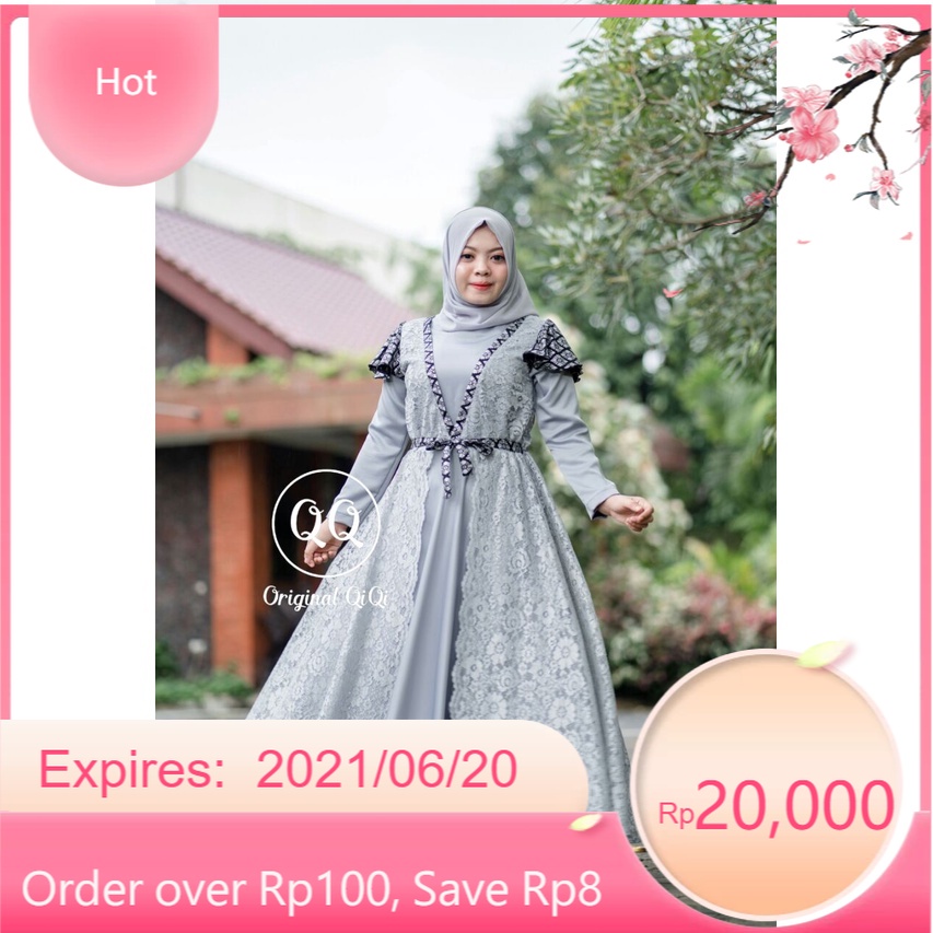 [Bisa COD] LJM-BAJU BATIK PRADA COUPLE GAMIS BRUKAT SERAGAMAN HEM FASHION MUSLIM PAKAIAN PEREMPUAN P