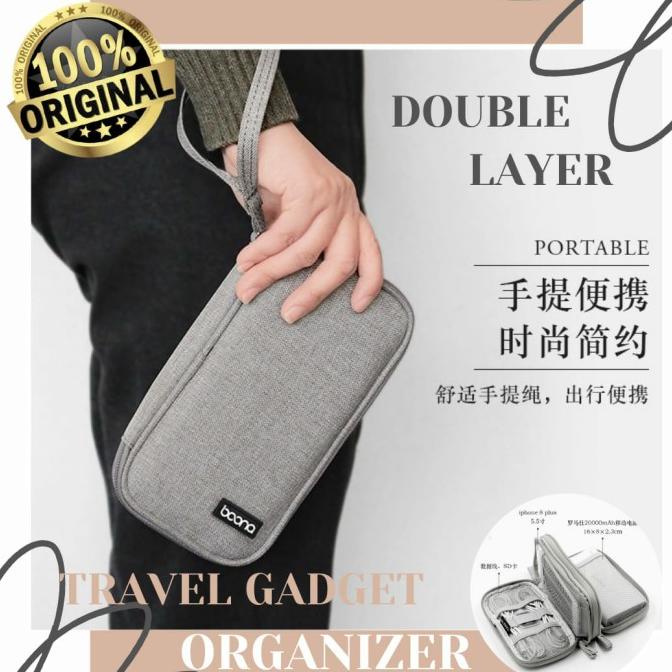 Travel Gadget Organizer Double Layer / Travel Pouch Gadget Powerbank