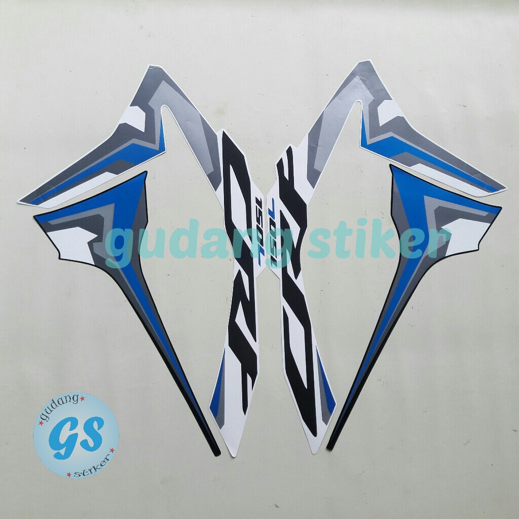 stiker striping motor honda crf 150l 2021 Putih-Biru