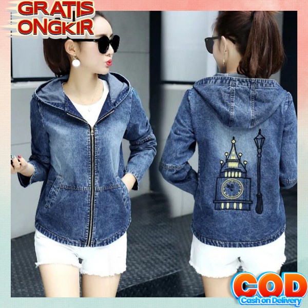 Gracia Jacket Jeans Wanita Jaket Denim Kekinian Cewe Jeket Levis Oversize Terbaru Amr Original - 900