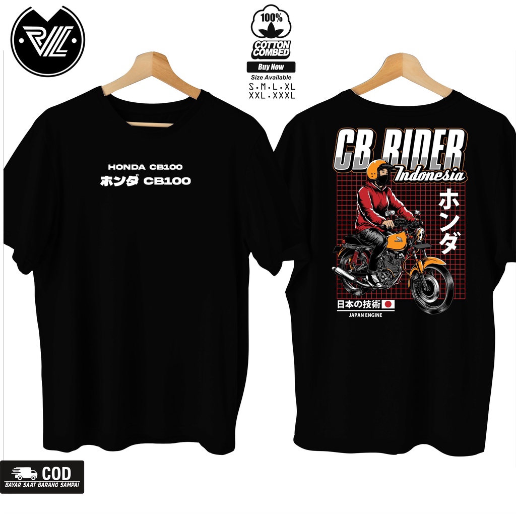 Jual Kaos Motor Honda Cb100 New Rider 002 Kaos Honda Cb100 Otomotif