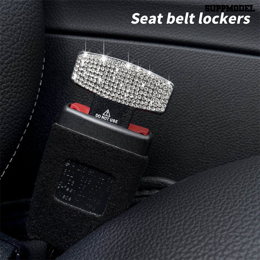 [Dekorasi] 2pcs Seat Belt Adjusters Rustproof Shining Rhinestone Desain Pembuka Botol Pelindung Sabuk Pengaman Penyesuaian Aksesoris Interior Mobil Safety Belt Gesper Klip Untuk Mobil