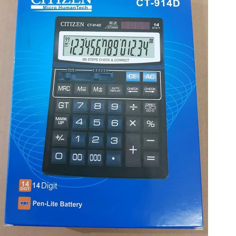 

╔║╗ Kalkulator CITIZEN 14 Digit CT-914D Ukuran Jumbo