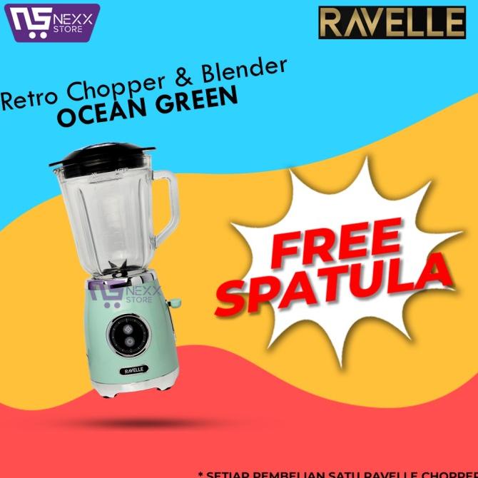 RAVELLE - Retro Chopper & Blender 2-in-1 - OCEAN GREEN