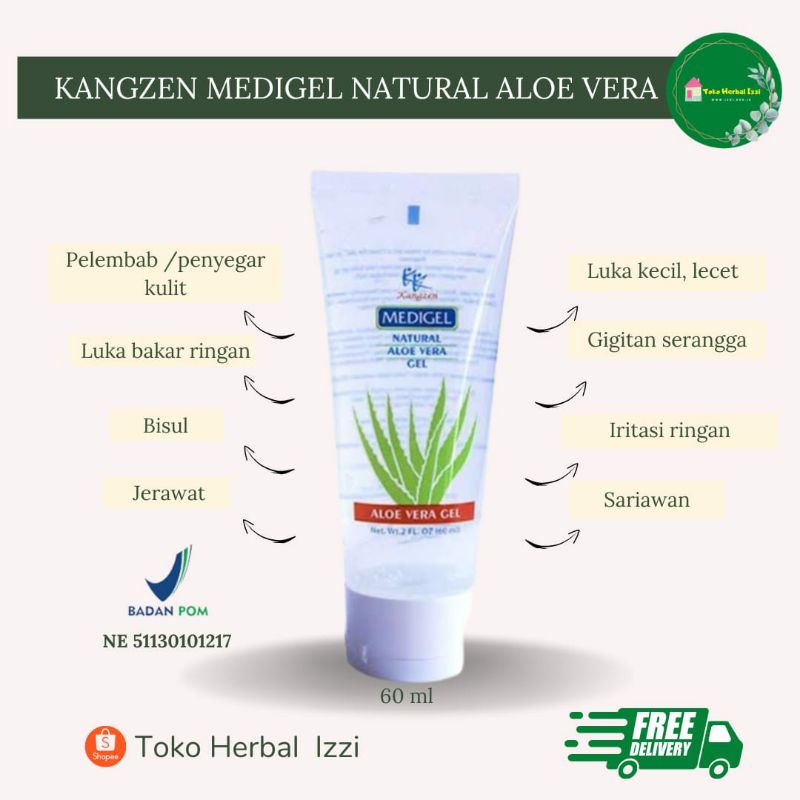 Jual Pelembab Kulit / Gel Oles Luka / Kangzen Medigel Natural Aloe Vera