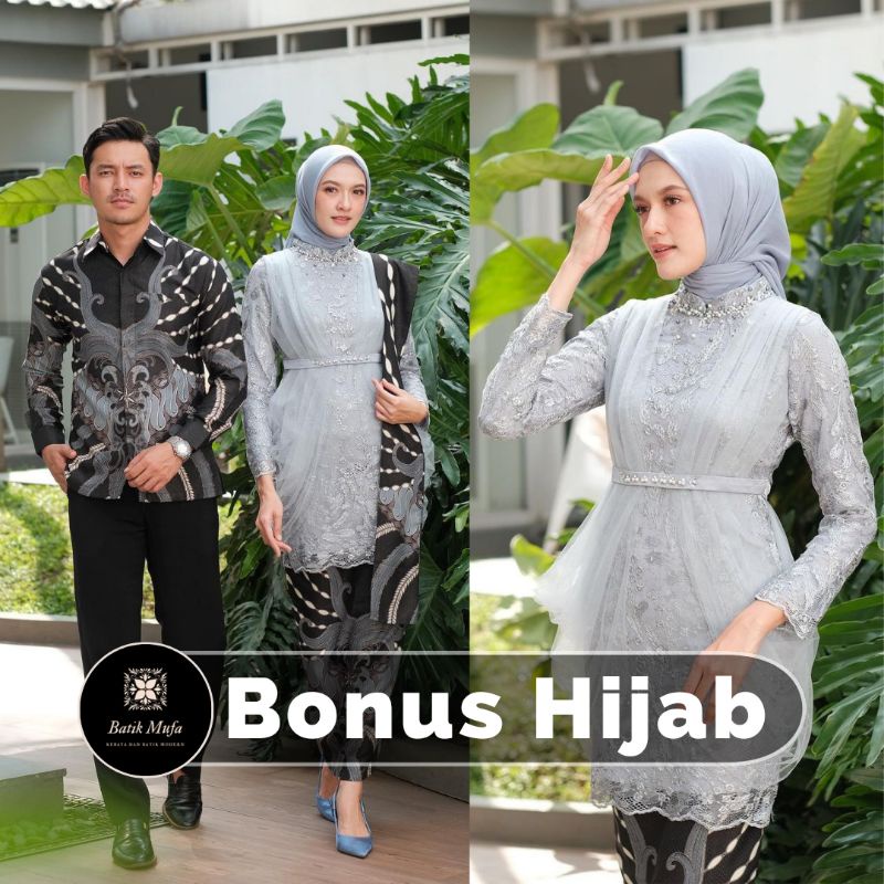 SET KEBAYA COUPLE MADINA GREY | KEBAYA LAMARAN TERBARU KEBAYA WISUDA KEBAYA TUNANGAN 2022 KEBAYA MODERN