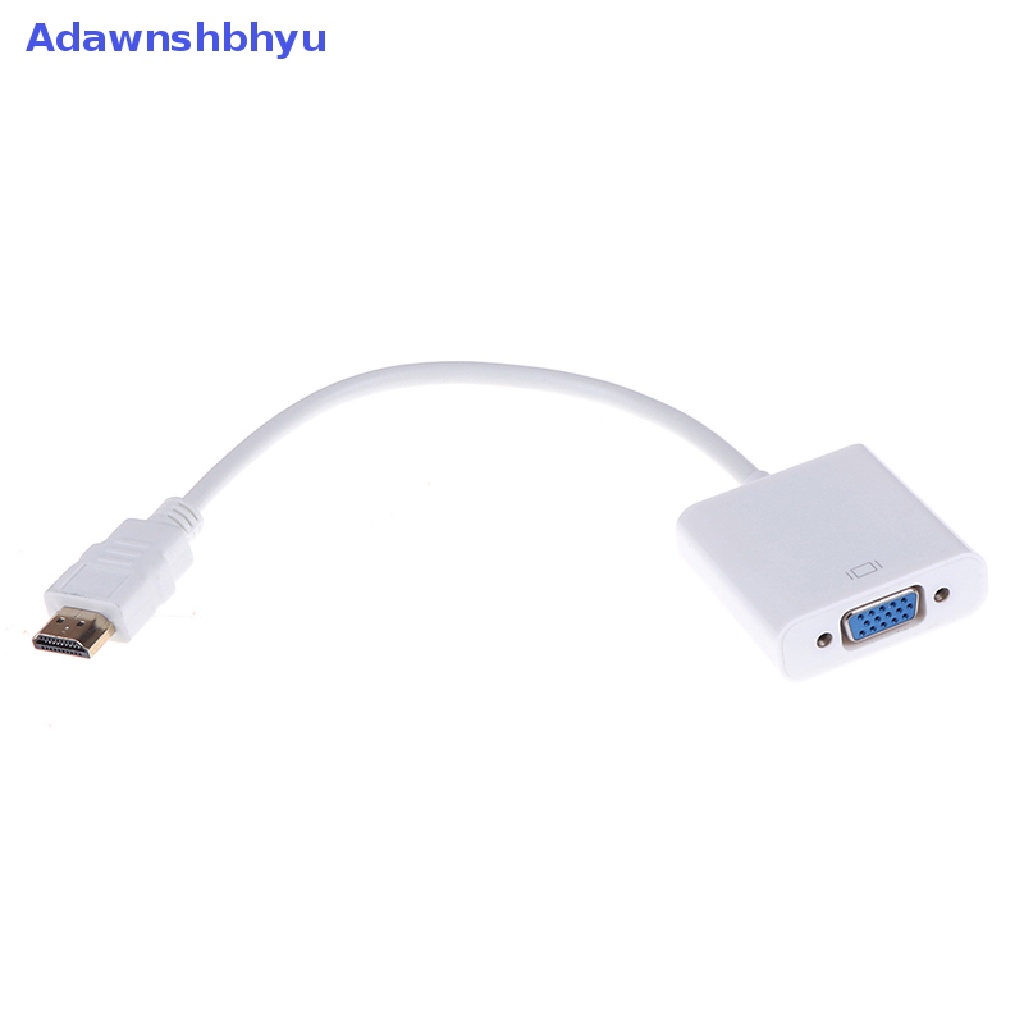 Adhyu 1Pcs Adaptor converter HDMI to VGA HD 1080P Putih ID