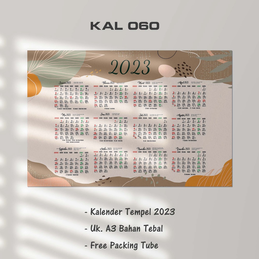 

Artomaringi Kalender Dinding 2025 / Kalender Tempel Custom KAL60