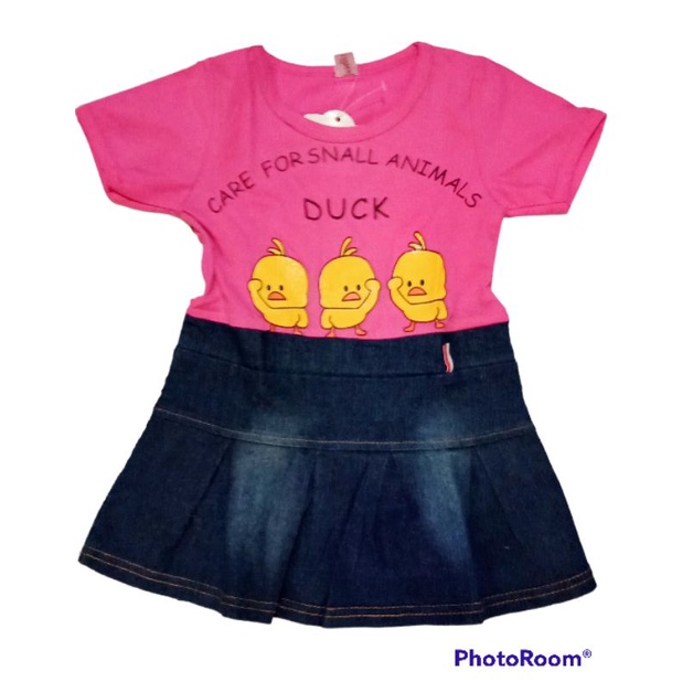 Dress Anak Import kaos Mix Denim