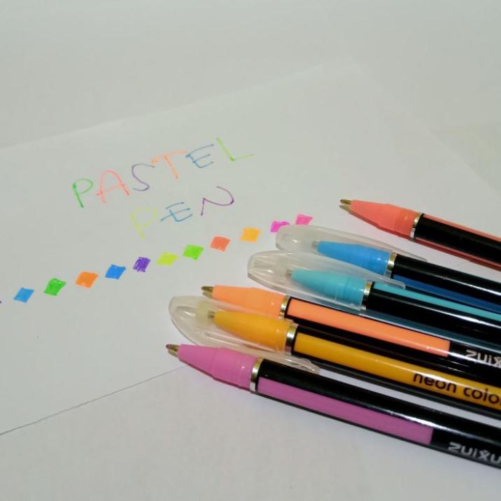 

ョ SATU SET ( 12 WARNA ) Pulpen Gel Pen Zuixua Neon Color Glitter Pen Highlighter Pen Pastel Pen 1.0 mm ↢