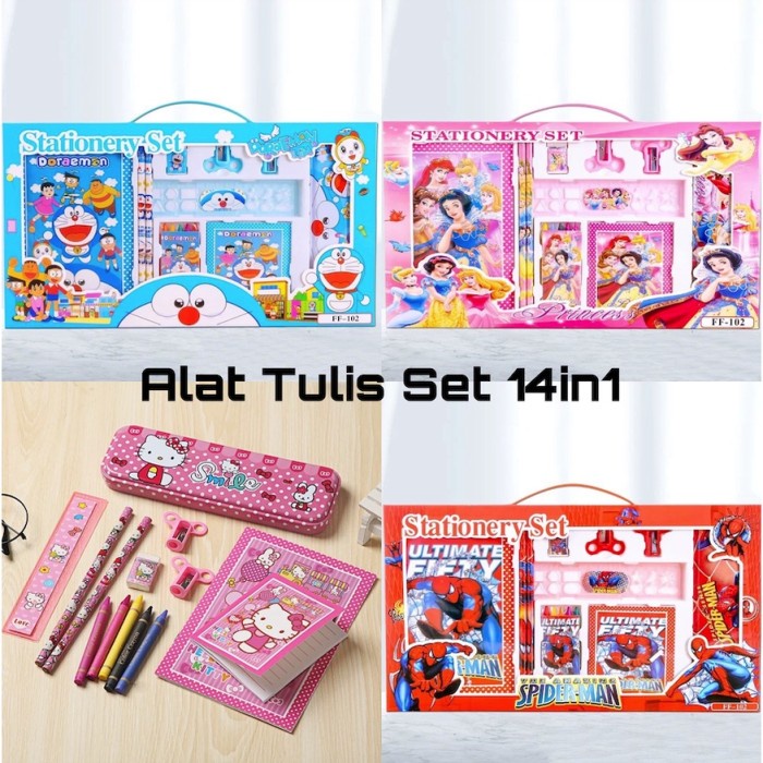 

Paket Alat Tulis 14 in 1 / Stationery Set / Study Set Anak Karakter /